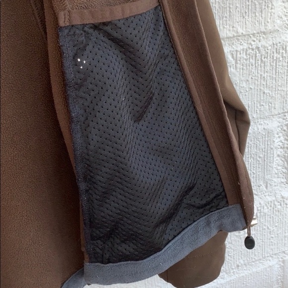 L.L. Bean Fleece Brown Long Sleeve Softshell Zip Up Jacket sz S - Picture 6 of 6